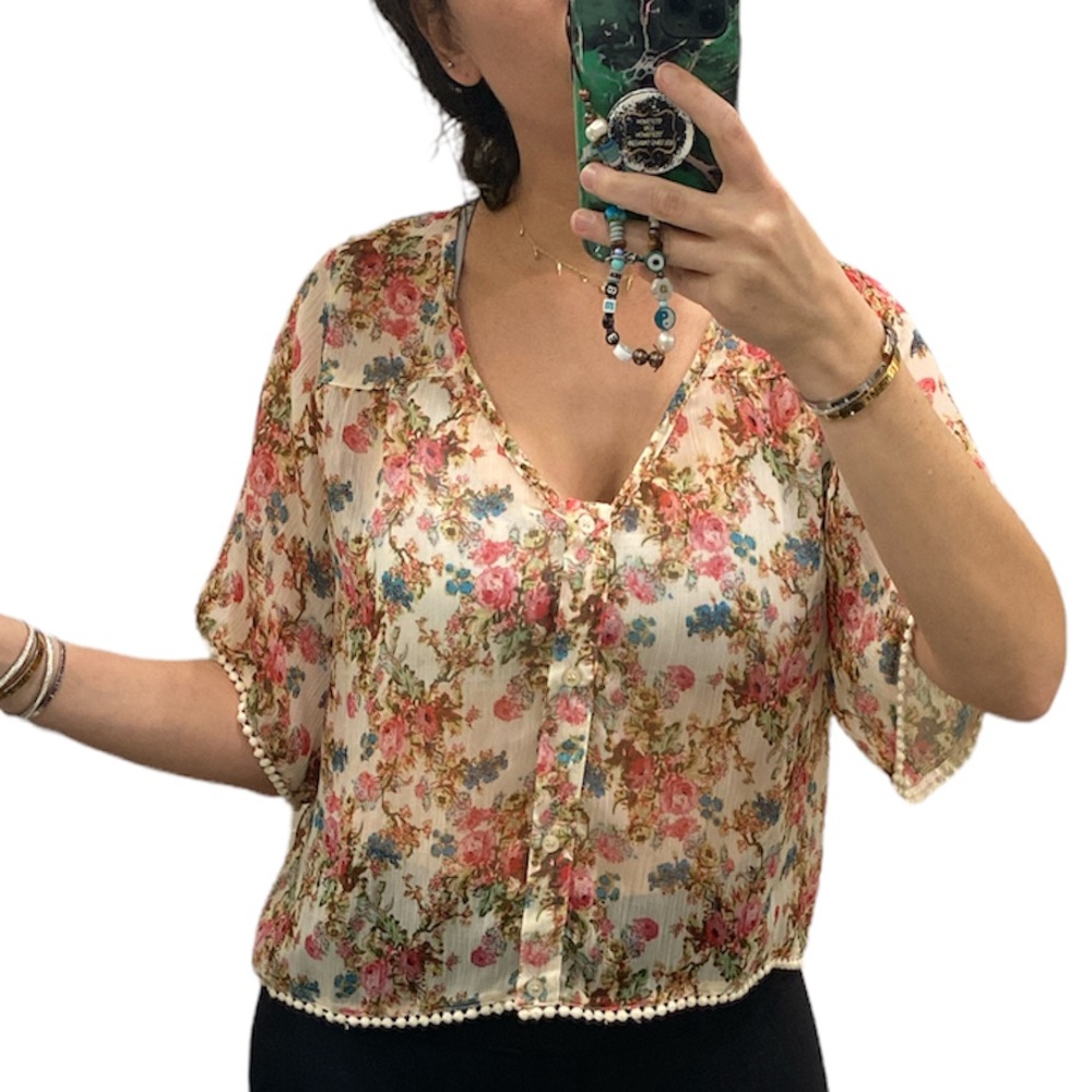 Band of gypsies floral sheer blouse